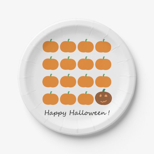 Happy Halloween Cute Pumpkin Patch Papieren Bordje (Voorkant)