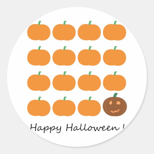 Happy Halloween Cute Pumpkin Patch Ronde Sticker (Voorkant)