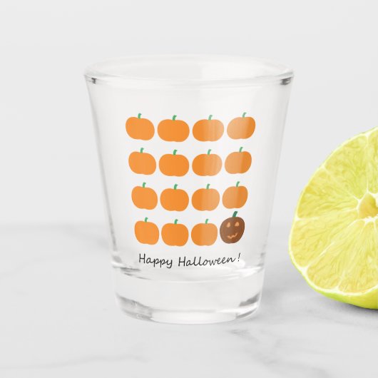 Happy Halloween Cute Pumpkin Patch Shot Glas (Voorkant)