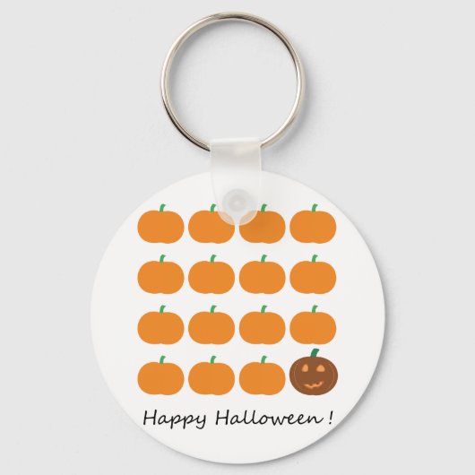 Happy Halloween Cute Pumpkin Patch Sleutelhanger (Voorkant)