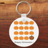 Happy Halloween Cute Pumpkin Patch Sleutelhanger (Achterkant)