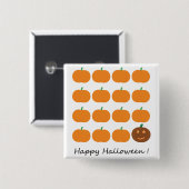 Happy Halloween Cute Pumpkin Patch Vierkante Button 5,1 Cm (Voorkant /achterkant)
