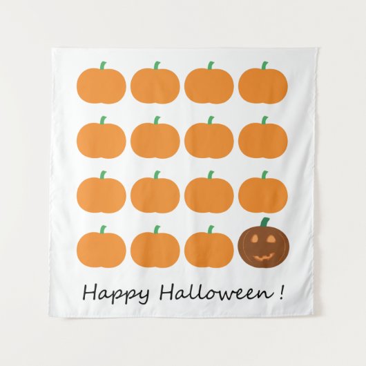 Happy Halloween Cute Pumpkin Patch Wandkleed (Voorkant)