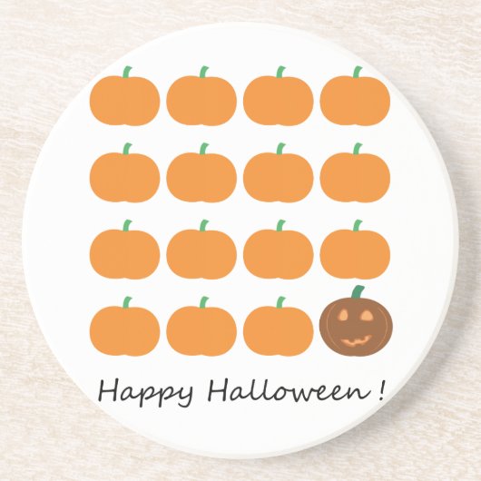 Happy Halloween Cute Pumpkin Patch Zandsteen Onderzetter (Voorkant)