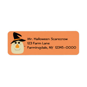 Happy Halloween Cute Scarecrow en Spider Etiket