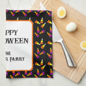 Happy Halloween Cute Witch Candy Corn Pattern Theedoek (Quarter Fold)