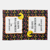 Happy Halloween Cute Witch Candy Corn Pattern Theedoek (Horizontaal)