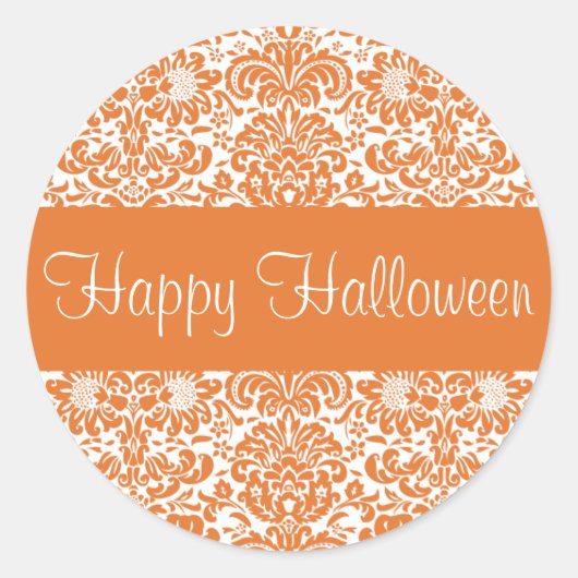 Happy Halloween Damask Enveloppe Sticker Seal (Devant)