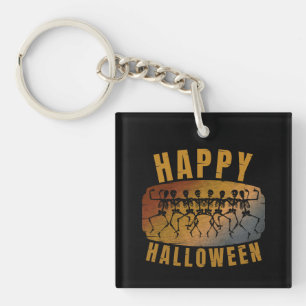 HAPPY HALLOWEEN DANCING SKELETON SLEUTELHANGER