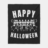 HAPPY HALLOWEEN DANCING SKELETONS FLEECE DEKEN (Voorkant)