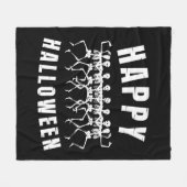 HAPPY HALLOWEEN DANCING SKELETONS FLEECE DEKEN (Voorkant (Horizontaal))