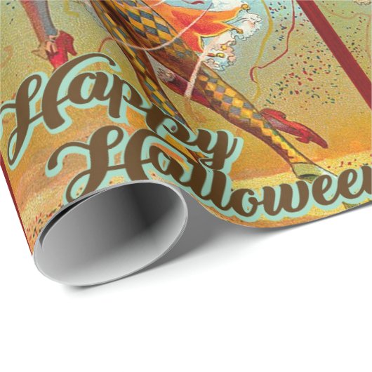 Happy Halloween dansen in Jester Costume Cadeaupapier (Rol Hoek)