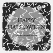 Happy Halloween dansende skeletten Vierkante Sticker (Voorkant)