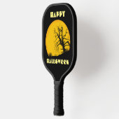 Happy Halloween Dark Spooky Dead Tree Full Moon Pickleball Paddle (Links)