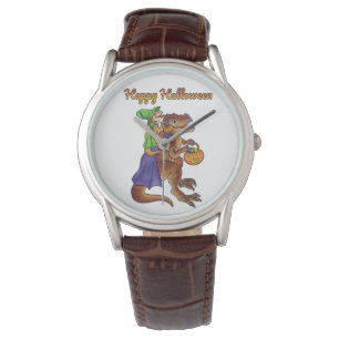 Happy Halloween Dinosaur Polshorloge Horloge