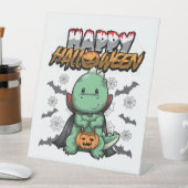 Happy Halloween Disgued Dragon Reclamebord Met Voetstuk (Insitu)
