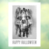Happy Halloween. Distressed skull Raamsticker (Vel 3)
