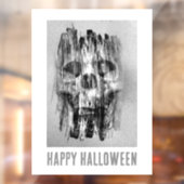 Happy Halloween. Distressed skull Raamsticker (Vel 2)