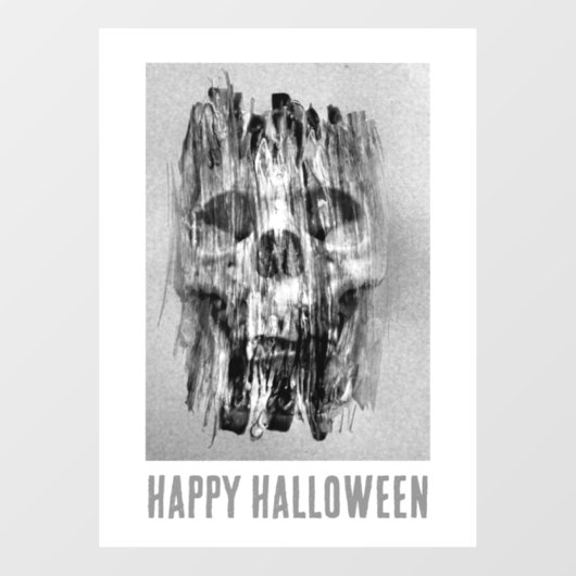 Happy Halloween. Distressed skull Raamsticker (Vel)