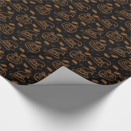 Happy Halloween Ditzy Pattern | Cadeaupapier (Hoek)