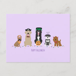Happy Halloween Dogs Paars Briefkaart