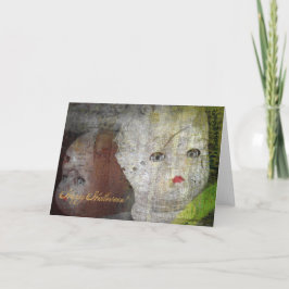 Happy Halloween Doll Head Kaart