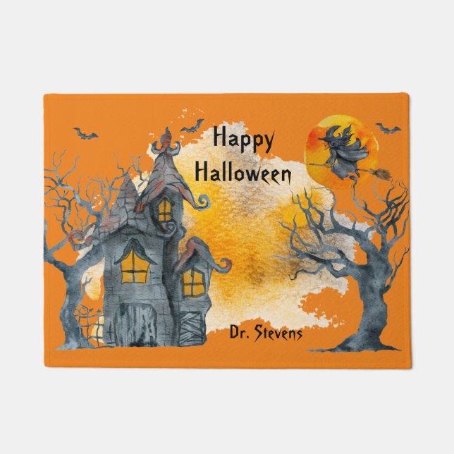 Happy Halloween Doormat, herfst decor Deurmat (Voorkant)