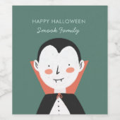 Happy Halloween Dracula Wijn Etiket (Enkel label)