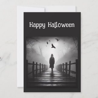 Happy Halloween Edgar Allan Poe Raven Poem Kaart