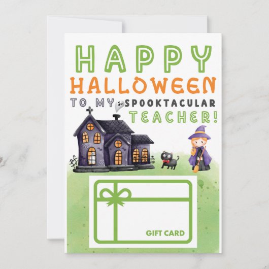 Happy Halloween enseignant Titulaire de carte cade (Devant)