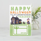 Happy Halloween enseignant Titulaire de carte cade (Debout devant)