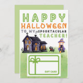 Happy Halloween enseignant Titulaire de carte cade (Devant / Derrière)