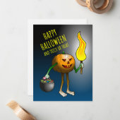 Happy Halloween et la carte à coller ou à traiter (Devant/Arrière en situation)