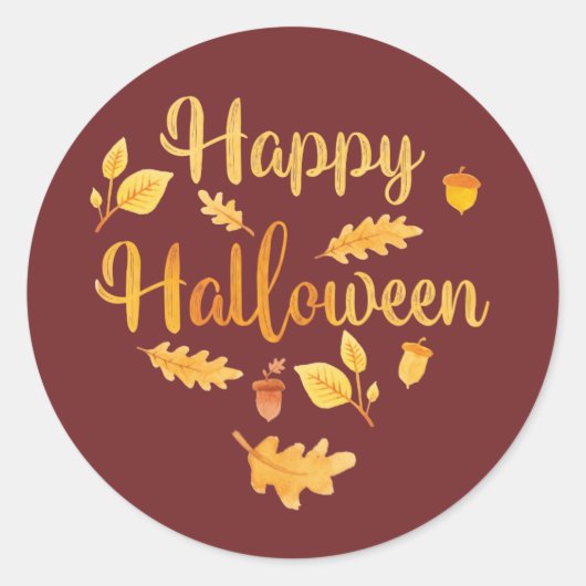 Happy Halloween Fall laat Stickers achter (Voorkant)