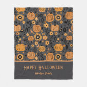 Happy Halloween Fall Pumpkin Family Name Fleece Deken (Voorkant)