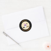 happy halloween fantasma bruxo fofo ronde sticker (Envelop)
