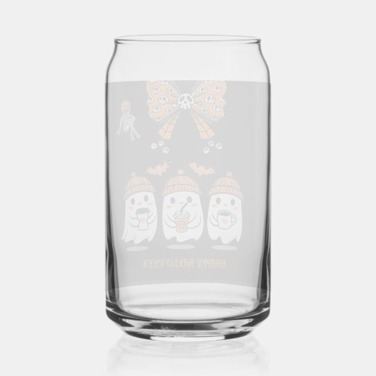 Happy Halloween – fantômes café mignons Blikvorm Glas (Voorkant)