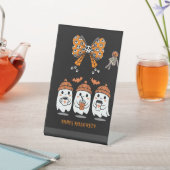 Happy Halloween – fantômes café mignons Reclamebord Met Voetstuk (Insitu)