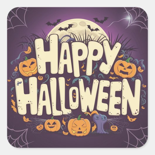 Happy Halloween - Feest Vierkante Sticker (Voorkant)