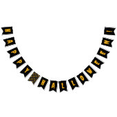 'Happy Halloween' feest zwarte spooky pompoen Vlaggetjes (Alle)