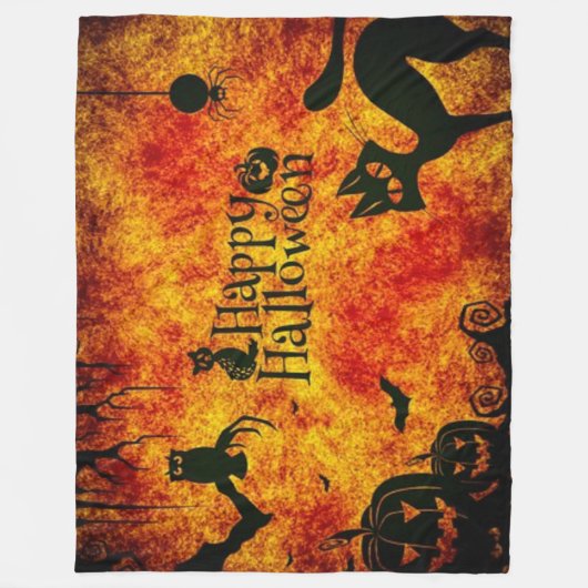 HAPPY HALLOWEEN FLEECE DEKEN (Voorkant)