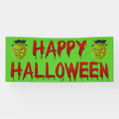 Happy Halloween Frankenstein die bloed afvoert Spandoek (Horizontaal)
