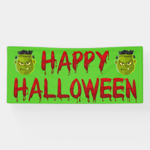 Happy Halloween Frankenstein die bloed afvoert Spandoek