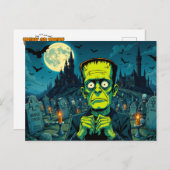 Happy Halloween Frankenstein Feestdagenkaart (Voorkant / Achterkant)
