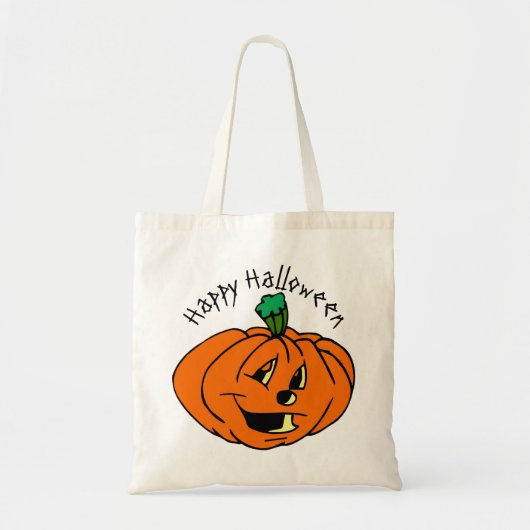 Happy Halloween, Friendly, Pumpkin Jack-o'-Lantern Tote Bag (Voorkant)