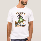 Happy Halloween Frog Cute Costume Funny Frog Witch T-shirt (Voorkant)