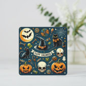 Happy Halloween Fun & Éffrayant Invitation Card (Debout devant)