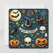 Happy Halloween Fun & Éffrayant Invitation Card (Dos)