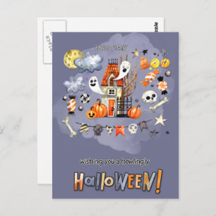 Happy Halloween. Fun Spooky House Briefkaart