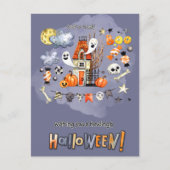 Happy Halloween. Fun Spooky House Briefkaart (Voorkant)